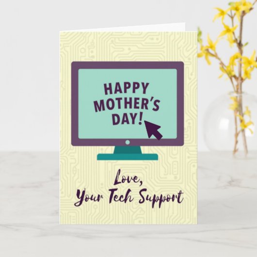 Modern Mothers Day Display Card カード (黄色い花)