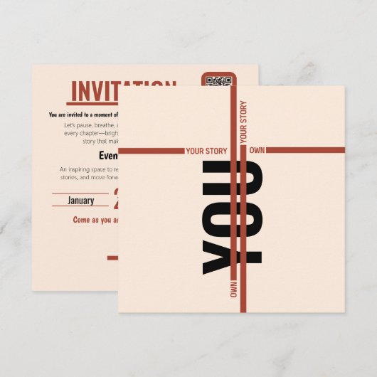 Modern Motivational Event Invitation Card | セミナー 招待状 (正面/裏面)