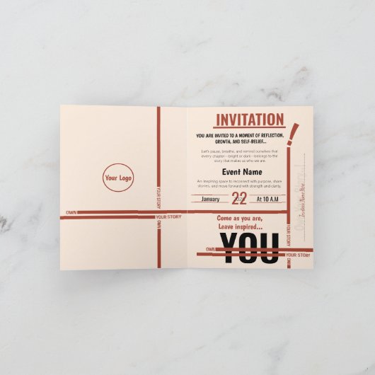 Modern Motivational Event Invitation Card | セミナー 招待状 (内部)