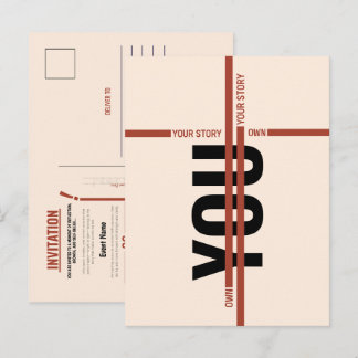 Modern Motivational Event Invitation Card | Semina インビテーションポストカード