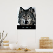 Modern Motivational Freedom Wolf Poster Print ポスター (キッチン)