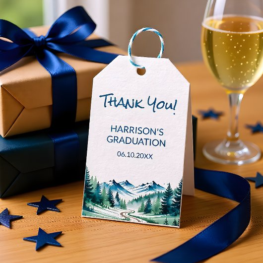 Modern Mountain Grad Party ギフトタグ