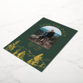 Modern Mountain Outdoors Wedding Save The Date 箔招待状 (回転した状態)