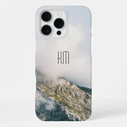 Modern Mountain Peak Monogram iPhoneケース (裏面)