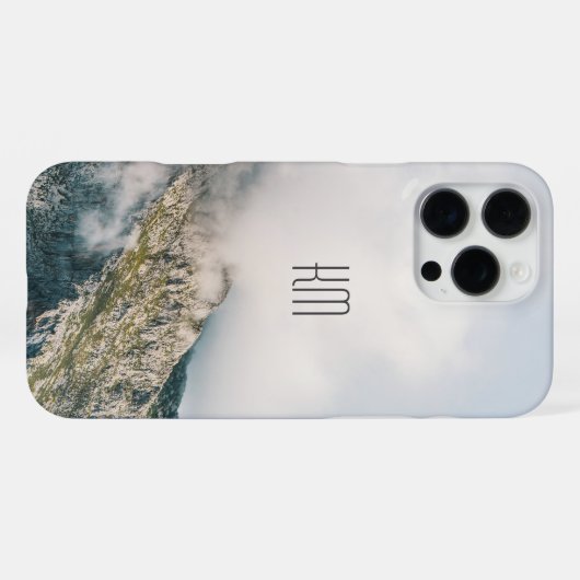Modern Mountain Peak Monogram iPhoneケース (裏面横)