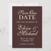  Modern Mousse Brown Vertical Photo Save the Date セーブザデート (正面)