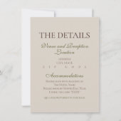 Modern Mousse Brown Wedding Hotel Block Enclosure シーズンカード (正面)