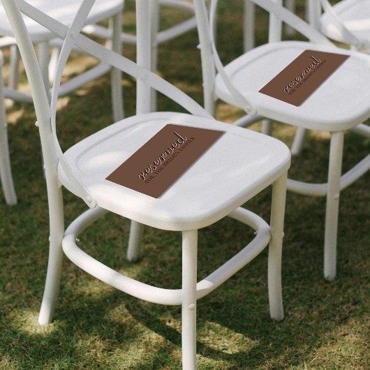 Modern Mousse Brown Wedding Seating Marker プレイスカード