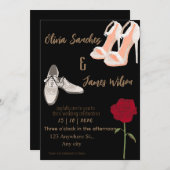 Modern Mr and Mrs wedding gold 招待状 (正面/裏面)