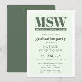 Modern MSW Master of Social Work Graduation 招待状 (正面/裏面)