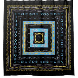 Modern Mudcloth Print シャワーカーテン