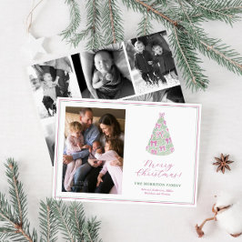 Modern Mulberry Bows on Tree Photo Collage シーズンカード