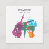 Modern Multi-Instrument Music Business Card スクエア名刺 (正面)