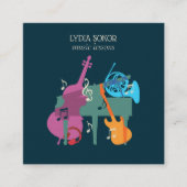 Modern Multi-Instrument Music Business Card スクエア名刺 (正面)