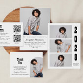 Modern Multi Photo Boy Graduation Invitation 招待状