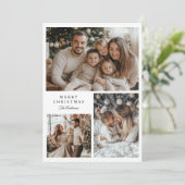 Modern Multi Photo Christmas Card | Elegant Family シーズンカード (スタンド正面)