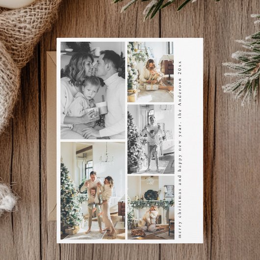 Modern Multi Photo Christmas Card | Minimalist シーズンカード