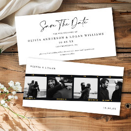 Modern Multi-Photo Filmstrip Wedding Save The Date セーブザデート