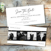 Modern Multi-Photo Filmstrip Wedding Save The Date セーブザデート