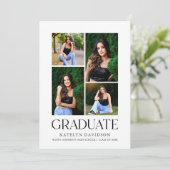 Modern Multi Photo Graduation Party 招待状 (スタンド正面)