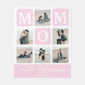 Modern Multi Photo Grid Cute MOM Gift  フリースブランケット (正面)