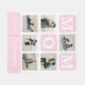 Modern Multi Photo Grid Cute MOM Gift  フリースブランケット (正面(横))