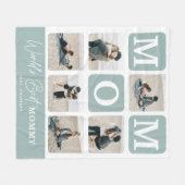 Modern Multi Photo Grid Cute MOM Gift フリースブランケット (正面(横))