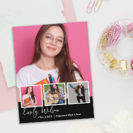 Modern Multi Photo Senior Graduation Announcement エンクロージャーカード