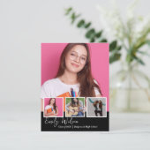 Modern Multi Photo Senior Graduation Announcement エンクロージャーカード (スタンド正面)