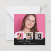 Modern Multi Photo Senior Graduation Announcement ノートカード (正面)