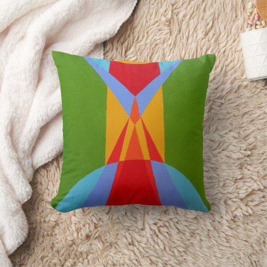 Modern Multicolor Expressions Throw Pillow クッション (ブランケット)