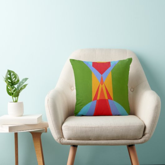 Modern Multicolor Expressions Throw Pillow クッション (椅子)