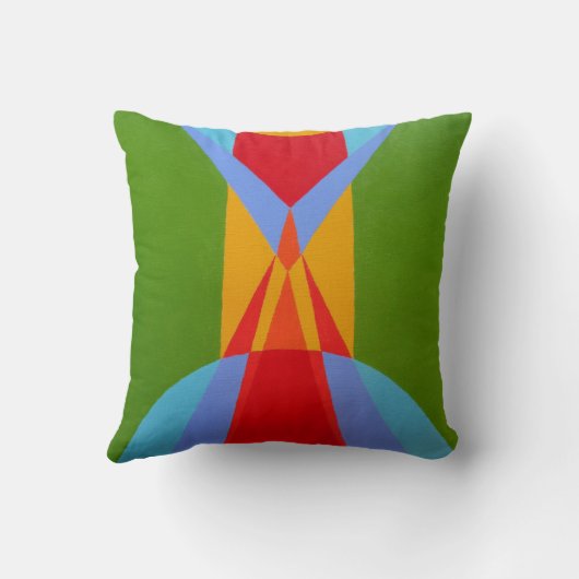 Modern Multicolor Expressions Throw Pillow クッション (裏面)