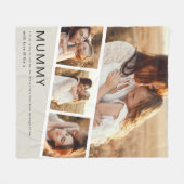 Modern Mummy Photo Strip Collage フリースブランケット (正面(横))