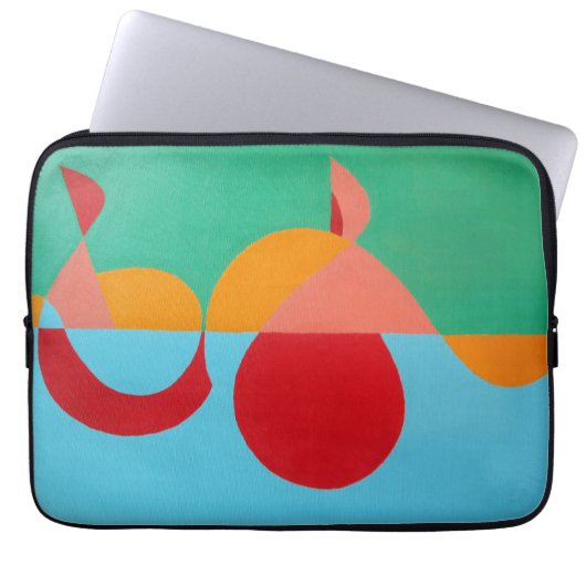 Modern Music Art Treble Clef Laptop Sleeve ラップトップスリーブ (正面)