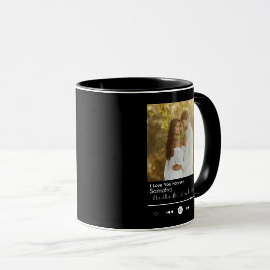 Modern Music Player Frame  Add Title, Name Photo マグカップ (正面右)