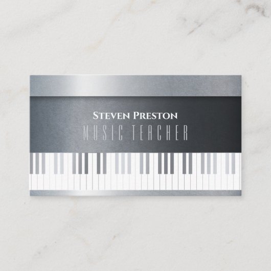 Modern Music Teacher | Silver Piano 名刺 (正面)
