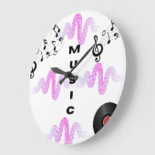 Modern Music Wall Clock | Sound Wave Design  ラージ壁時計 (傾斜)
