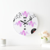 Modern Music Wall Clock | Sound Wave Design  ラージ壁時計 (ホーム)