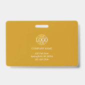 Modern Mustard Minimal Company Employee Photo バッジ (裏面)