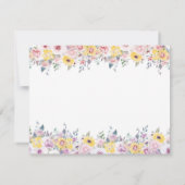 Modern Mustard Yellow and Lavender Floral Wedding 出欠カード (裏面)