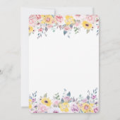 Modern Mustard Yellow and Lavender Floral Wedding 招待状 (裏面)