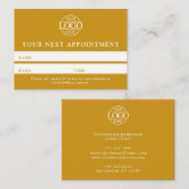 Modern Mustard Yellow Professional Simple Reminder 予約カード (正面/裏面)