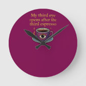 Modern Mystic Coffee Art My third eye collection ラウンド壁時計 (正面)