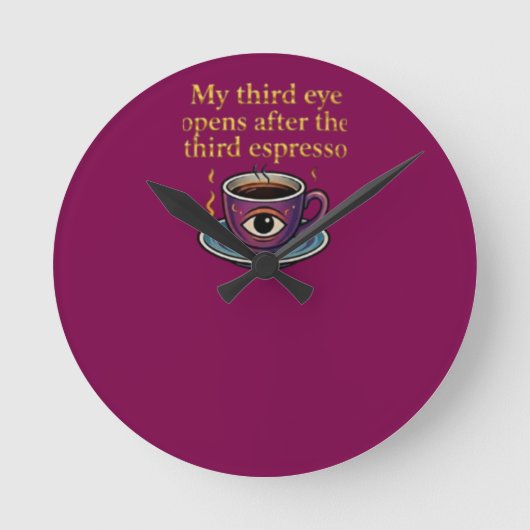 Modern Mystic Coffee Art My third eye collection ラウンド壁時計 (正面)