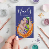 Modern Nail Art Studio Manicurist Artist Navy Blue 名刺