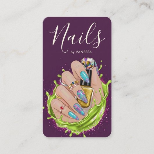 Modern Nail Art Studio Stylish Manicurist Artist 名刺 (正面)