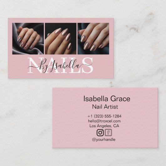 Modern Nail Artist Photo Typography 名刺 (正面/裏面)