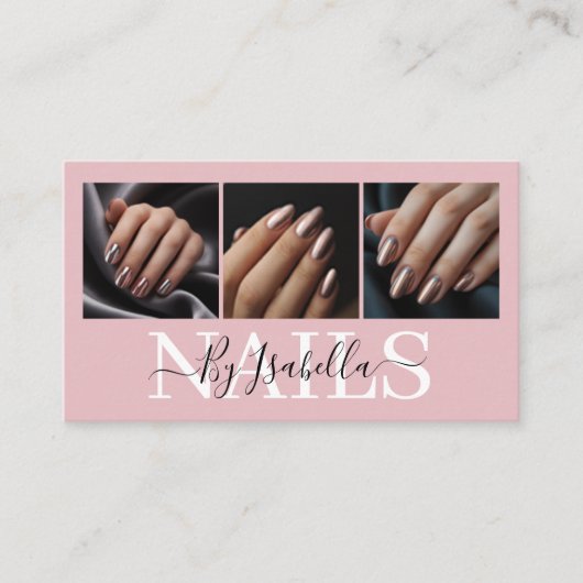 Modern Nail Artist Photo Typography 名刺 (正面)