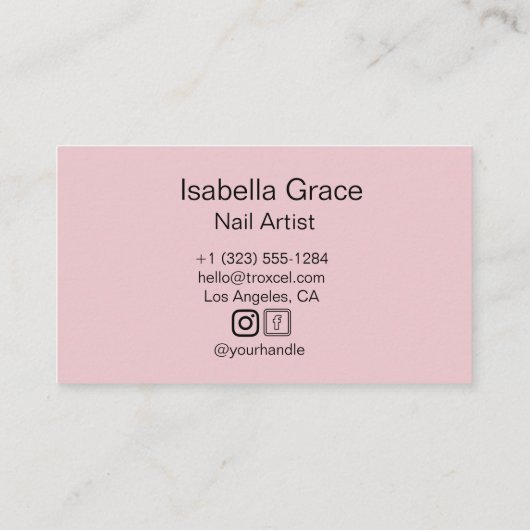 Modern Nail Artist Three Photo Typography 名刺 (裏面)